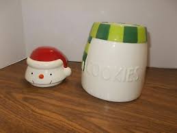Hallmark Ceramic SNOWMAN COOKIE JAR Red Christmas Santa Hat -Scarf 9" Never Used | eBay