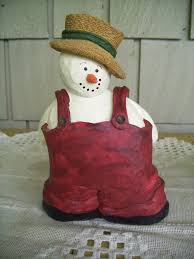 Two Vintage Snowman Figurines, Winter Figurines, Made by ...