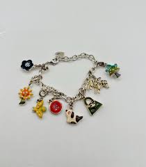 2004 Y2K Vintage Silver Adjustable Bracelet With Enameled Charms - Etsy