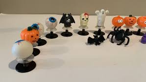 Vintage Halloween Bobble Head Mini Figures 1.50" Skull Ghost Jack-o-Lantern Eye | eBay