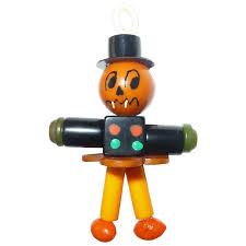 BAKELITE CRIB TOY Button Bead Charm Pendant Pumpkin Man Halloween Fall. For Sale at Ruby Lane