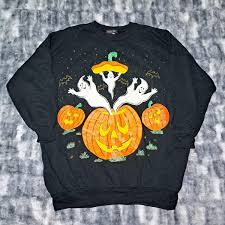 Vintage 90s Halloween Sweatshirt Ghost Pumpkin Pullover ...