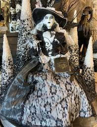 Stunning Goth Victorian Black And White Witch 24” Witch ...