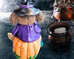 Vintage 1980's Ceramic Cabbage Patch Girl Witch on Jack-o ...