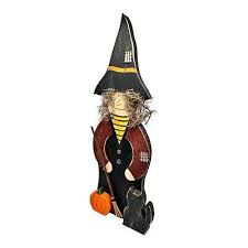 Vintage Halloween Standing Wooden Witch Cat And Pumpkin ...