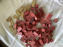 Toy Blocks Vintage Wood deep red clay & light Brown 1940-50s ...