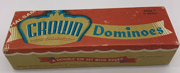 Vintage Halsam Crown Dominoes Double Six Set with Original ...