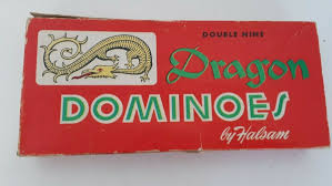 VINTAGE DRAGON DOMINOES BY HALSAM MADE IN THE USA WOODEN ...