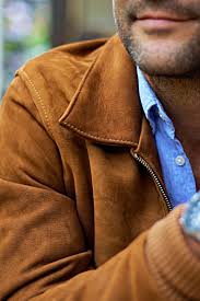 LONDON AX Classic Jacket in Suede - Amber – PDCollection ...