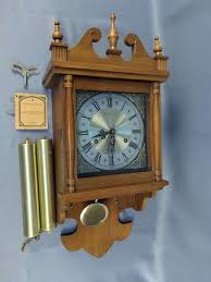 Hamilton Paddington 31 Day Keywind Wood Clock, Pendulum Operated, 10" X 24" - Mayo Auction & Realty
