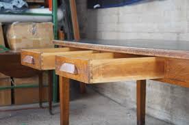 Antique Early 20th C. Quartersawn Oak Postal Office Desk Farmhouse Library Table