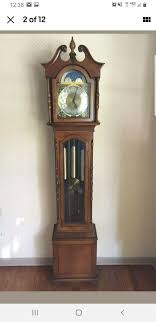 Vintage Hamilton Grandfather Clock Cherry Case Westminster Chimes Runs | eBay