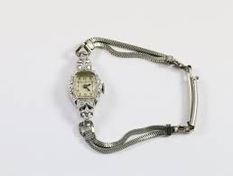 Vintage Bulova 14k White Gold Ladies Diamond Watch, 6.5 inches - 12.4g – Providence Pawn