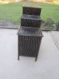 Burnt Bamboo End Table 3 Tier 2 Door and 2 Drawers Darkshipping is Not Free - Etsy