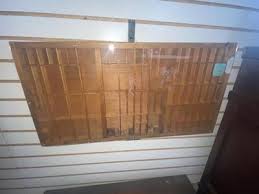 PRINTER'S DRAWER/SHADOW BOX WITH ORIGINAL STAMPS ...