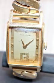 Hamilton Mens Vintage Deco Watch 14k GF Gold Filled 21mm ...