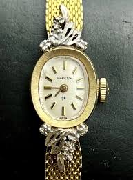 Vintage New 1980 HAMILTON Diamond Women's Swiss Quartz Watch Gold Case Bracelet | eBay