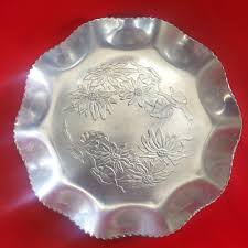Vintage Farber & Shlevin Aluminum Bowl Embossed Floral Motif ...