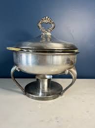 Vintage FB Rogers Silver Chafing Dish Food Warmer With Anchor Hocking Fireking Dish: A 4 Piece Set - Etsy
