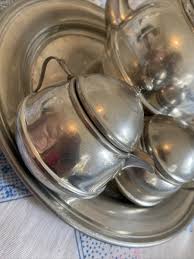 VTG Colonial Pewter Boardman 306 Teapot Sugar Creamer tea service +Tray 112 B6t1 | eBay