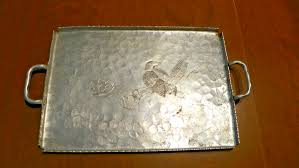 vtg hand hammered N. S. Co. aluminum tray 16'' X 11'' bird design | eBay