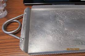 vintage aluminum serving tray w/ handles admiration products co 23.5" x 7-1/4" | eBay