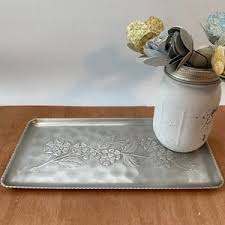Vintage Hammered Aluminum Tray, Dogwood Embossed Aluminum Tray - Etsy
