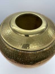 Mid-Century Vintage Hammered Brass Large Urn Vase Hong Kong Boho Umbrella Stand | eBay