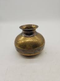 Vtg Brass Indian Embossed Hammered Planter Round Pot Water Vessel | eBay