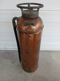 THE ELK HART COPPER BRASS FIRE EXTINGUISHER VINTAGE ANTIQUE ...