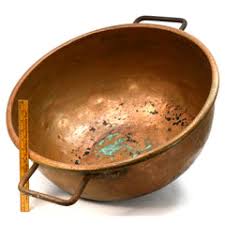 Antique COPPER 24" APPLE BUTTER KETTLE Pot/Cauldron w/ CAST IRON HANDL – Get A Grip & More