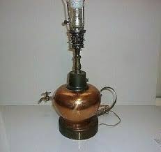 Vintage Copper Coated table Lamp Tabletop Lamp Electric Lighting 22" Tall WORKS | eBay