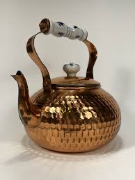 Benjamin & Medwin Inc. Hand Made Copper Kettle w/ Blue ...