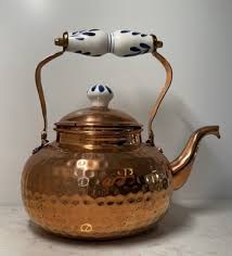 Modern Hammered Copper Teapot Made in India With Delft-style ...