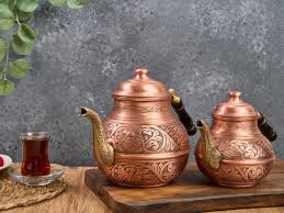 Copper Teapot with Heater, Teapot Warmer Samovar, Tea ...