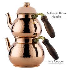 Hammered Samovar Style Copper Tea Kettle Pot – HAKAN