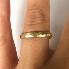 Linden Hand Faceted 18k Yellow Gold Band Ring – OctaHedron ...
