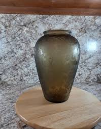 Consolidated Glass Florentine Vase 11" Coffee Rose, Mid ...