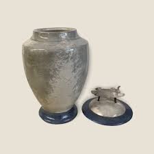 Raku Funeral Urn With Birds, Grey and White, One-of-a-kind ...