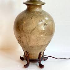 Large Chinese Tang Pottery Wan Nian Jar Two-Light Table Lamp ...