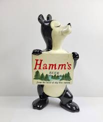 Vintage 1983 Hamm's Beer Bear Cardboard Die Cut Advertising Bar Display Sign - Fresh Stock Dated August 2025