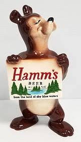 Rare Brown Vintage Hamm's Beer Advertising Red Wing Porcelain Bear 12" Tall