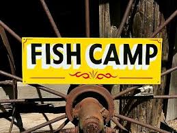 Vintage Hand Painted FISH CAMP SIGN Cabin Fishing Lodge Camping Hunting RV Lake | eBay