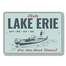 Fishing Lake Erie For The Best Times Aluminum Metal Decor Sign - 10x14 inches - Walmart.com