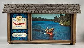 Hamms Bear In Canoe Light Up Advertising Beer Sign