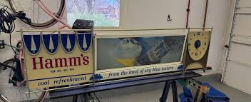 Hamms beer big 3 panel motion sign reproduction backlit film ...