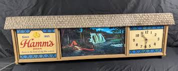 Sold at Auction: LARGE HAMMS BEER LIGHTED CLOCK SIGN