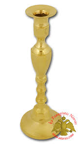 Greek Traditional Style Single Candle Holder 25cm Brass ...