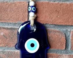 Handmade XL Glass Hamsa Evil Eye Wall Hanging - Spiritual Protection Decor - Etsy