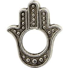 Hamsa Hand 04MM Bead Frame, Base Metal Imitation Rhodium | Dreamtime Creations